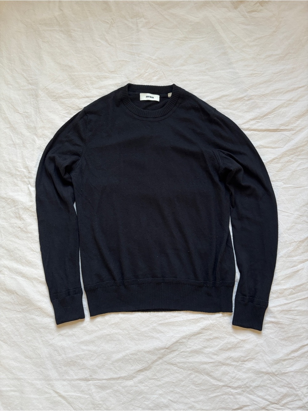 Buck Mason Black Cashmere Crewneck Sweater Size M